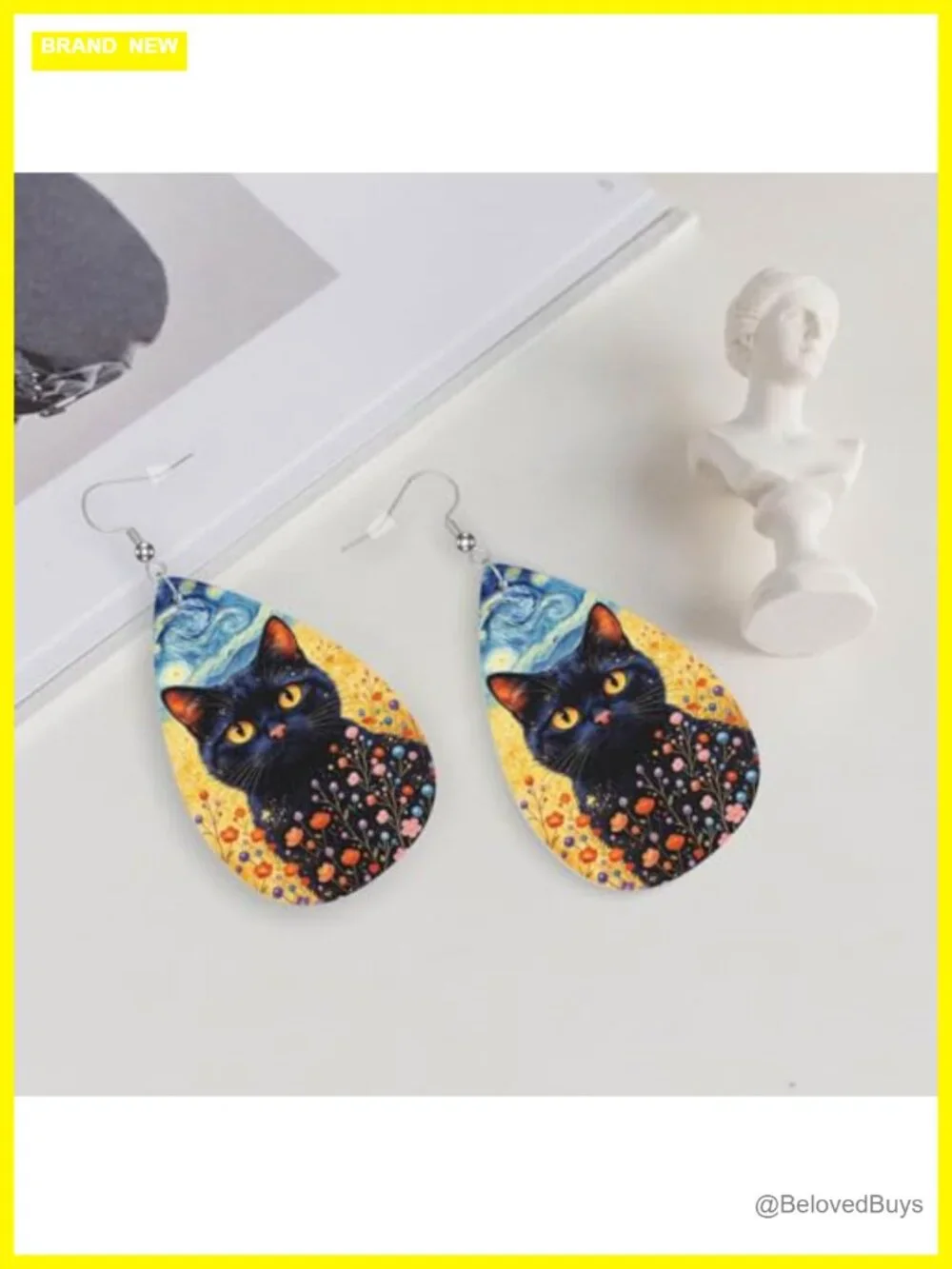 Dangle Earrings for Women - Teardrop Faux Leather Drop Earrings